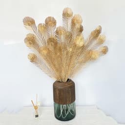CÀNH LÁ TÁO , ĐUÔI CÔNG, TIM, RẺ QUẠT PHỦ MÀU VÀNG ĐỒNG TRANG TRÍ NHÀ CỬA 5