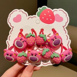Set 10 Dây Buộc Tóc Gấu Lotso Hoạt Hình Dễ Thương Cho Bé Gái🍀FREESHIP🍀Chun buộc tóc gấu dâu cho nữ VINBEO 1