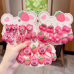 Set 10 Dây Buộc Tóc Gấu Lotso Hoạt Hình Dễ Thương Cho Bé Gái🍀FREESHIP🍀Chun buộc tóc gấu dâu cho nữ VINBEO 2