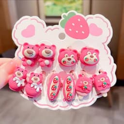 Set 10 Dây Buộc Tóc Gấu Lotso Hoạt Hình Dễ Thương Cho Bé Gái🍀FREESHIP🍀Chun buộc tóc gấu dâu cho nữ VINBEO 4