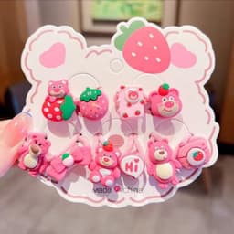 Set 10 Dây Buộc Tóc Gấu Lotso Hoạt Hình Dễ Thương Cho Bé Gái🍀FREESHIP🍀Chun buộc tóc gấu dâu cho nữ VINBEO 7