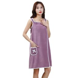 Khăn Choàng Tắm Xỏ Tay Có Túi, Khăn Tắm Cotton 135cmx65cm Mềm Mịn 3