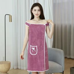 Khăn Choàng Tắm Xỏ Tay Có Túi, Khăn Tắm Cotton 135cmx65cm Mềm Mịn 4