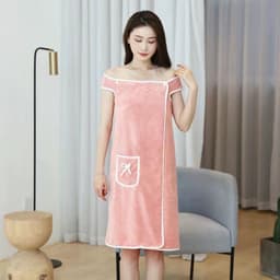 Khăn Choàng Tắm Xỏ Tay Có Túi, Khăn Tắm Cotton 135cmx65cm Mềm Mịn 5