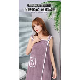 Khăn Choàng Tắm Xỏ Tay Có Túi, Khăn Tắm Cotton 135cmx65cm Mềm Mịn 8