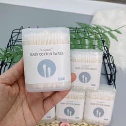 Tăm bông trẻ em Botibo kids,vcool kháng khuẩn ( hộp 200 que lõi giấy) cho bé sơ sinh ngoáy tai mũi Ecobe 2