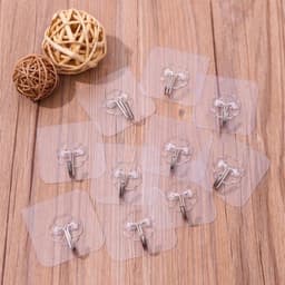 Combo 10 Móc Dán Tường Chịu Lực Trong Suốt Treo Đồ Dùng Siêu Chắc 2