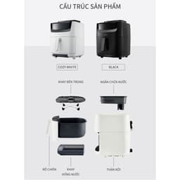 Nồi chiên không dầu & hấp Lock&Lock Steam Air Fryer 7L - màu đen và màu trắng EJF881 8