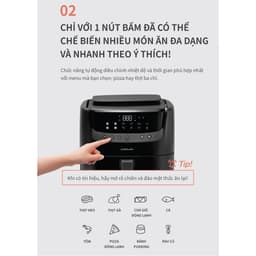 Nồi chiên không dầu & hấp Lock&Lock Steam Air Fryer 7L - màu đen và màu trắng EJF881 5