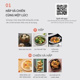 Nồi chiên không dầu & hấp Lock&Lock Steam Air Fryer 7L - màu đen và màu trắng EJF881 4