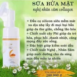 Sữa rửa mặt chống lão hóa ngừa mụn trắng da, sữa rửa mặt nghệ nhân sâm collagen 150ml HOÀNG NGỌC DIỆP cho d 4