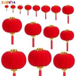 Lẻ 1 chiếc đèn lồng nhung trang trí Tết, treo đào tết đẹp..... 2