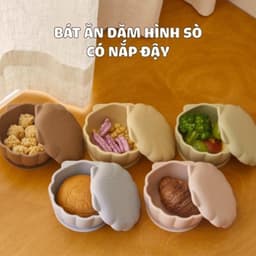 Bát Ăn Dặm Cho Bé Hình Sò Có Nắp Tgm Nội Địa Hàn Quốc 1