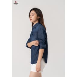 Áo Sơ Mi Nữ GENVIET vải Jeans Trẻ Trung Suôn 8541 3