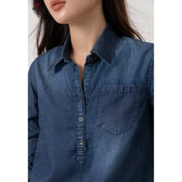 Áo Sơ Mi Nữ GENVIET vải Jeans Trẻ Trung Suôn 8541 7