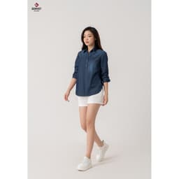 Áo Sơ Mi Nữ GENVIET vải Jeans Trẻ Trung Suôn 8541 5