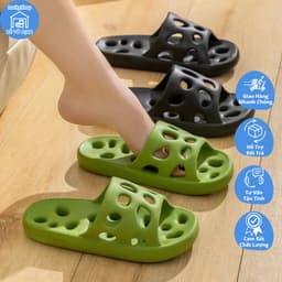 Dép Đi Trong Nhà Nhà Tắm Văn Phòng Siêu Mềm Chống Trơn Trượt Dép Xốp Lỗ 2