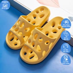 Dép Đi Trong Nhà Nhà Tắm Văn Phòng Siêu Mềm Chống Trơn Trượt Dép Xốp Lỗ 5