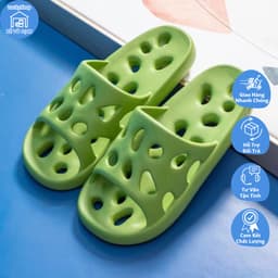 Dép Đi Trong Nhà Nhà Tắm Văn Phòng Siêu Mềm Chống Trơn Trượt Dép Xốp Lỗ 6