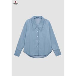 [ẨN] Áo sơ mi Jeans nữ tay dài GENVIET JEANS dáng suông basic phối đồ tôn dáng đi học đi là 8542 3