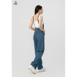 Yếm Quần Nữ GENVIET JEANS Vải Jean Co Giãn Dáng Suông Vừa, Yếm Bò Nữ Thiết Kế Năng Động  8554 3