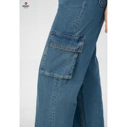 Yếm Quần Nữ GENVIET JEANS Vải Jean Co Giãn Dáng Suông Vừa, Yếm Bò Nữ Thiết Kế Năng Động  8554 7