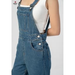 Yếm Quần Nữ GENVIET JEANS Vải Jean Co Giãn Dáng Suông Vừa, Yếm Bò Nữ Thiết Kế Năng Động  8554 8