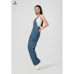 Yếm Quần Nữ GENVIET JEANS Vải Jean Co Giãn Dáng Suông Vừa, Yếm Bò Nữ Thiết Kế Năng Động  8554 6