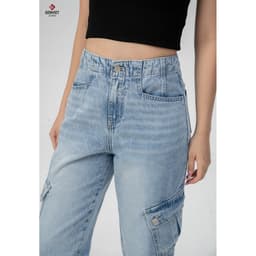 Quần Dài Nữ Genviet vải Jeans Thời trang form Col Thụn 8524 4