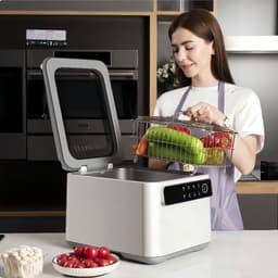 Máy rửa thực phẩm rau quả đa chức năng tự động,Sát khuẩn bằng công nghệ ion,Đồ dùng nhà bếp hiện đại nhất,8 chế độ 3