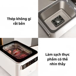 Máy rửa thực phẩm rau quả đa chức năng tự động,Sát khuẩn bằng công nghệ ion,Đồ dùng nhà bếp hiện đại nhất,8 chế độ 7