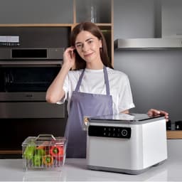 Máy rửa thực phẩm rau quả đa chức năng tự động,Sát khuẩn bằng công nghệ ion,Đồ dùng nhà bếp hiện đại nhất,8 chế độ 8