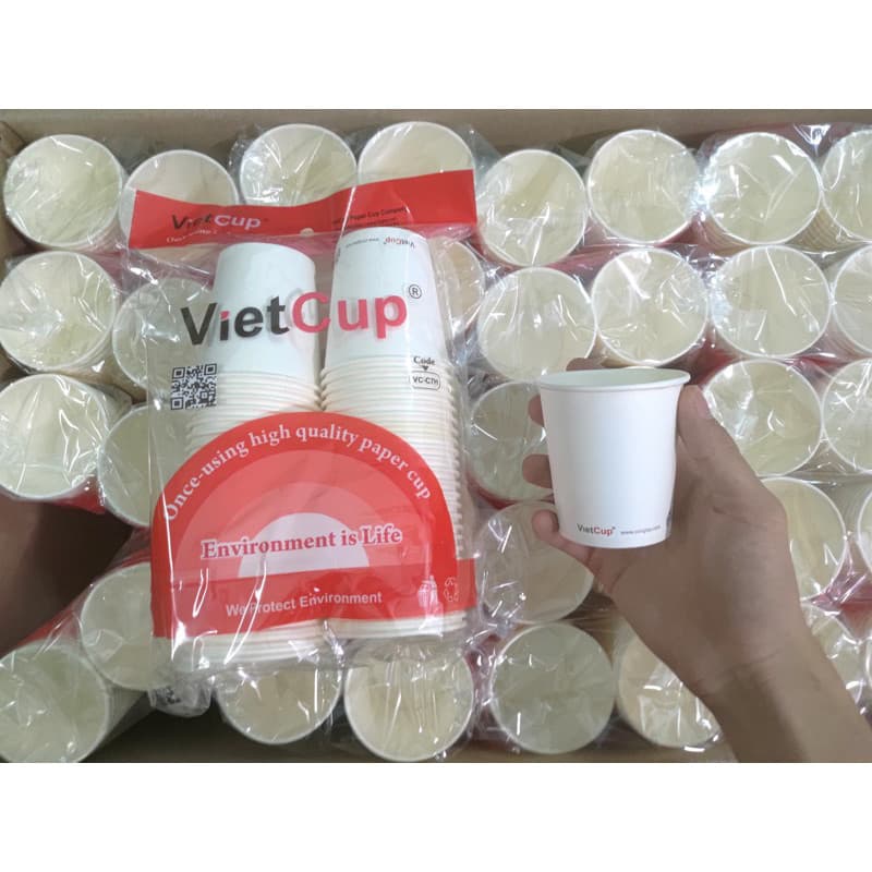 Cốc Giấy Vietcup 7Oz 210ml-Cốc uống nước không nắp
