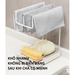 COMBO 5 Khăn thép cọ xoong nồi, cọ bếp, cọ rửa bát đĩa Bùi sắt thấm hút tốt dễ dàng chùi rửa vết bẩn nhỏ không rỉ -VH88 6