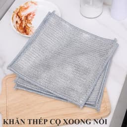 COMBO 5 Khăn thép cọ xoong nồi, cọ bếp, cọ rửa bát đĩa Bùi sắt thấm hút tốt dễ dàng chùi rửa vết bẩn nhỏ không rỉ -VH88 3