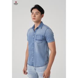 [ẨN] Áo Sơ Mi Cộc Tay Nam GENVIET Vải Jeans Mềm Mại Siêu Thấm Hút, Áo Sơ Mi Suông Vừa Trẻ Trung Thoải Mái Khi Mặ 8569 8