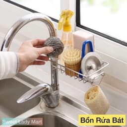 Kệ Inox Để Đồ Rửa Chén, Giá Inox Đựng Giẻ Rửa Bát Siêu Chắc Chắn 8