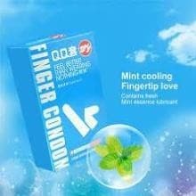 Bao Cao Su Ngón Tay QQ Finger Xanh Bạc Hà Mát Lạnh 4