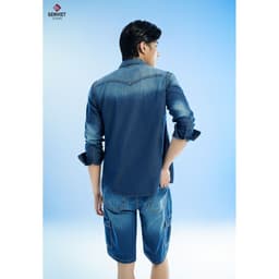 Áo Sơ Mi Dài Tay Nam GENVIET Vải Jeans Trẻ Trung, Dáng Ôm Vừa, Phong Cách Năng Độn 8535 3