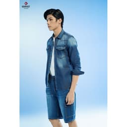 Áo Sơ Mi Dài Tay Nam GENVIET Vải Jeans Trẻ Trung, Dáng Ôm Vừa, Phong Cách Năng Độn 8535 4