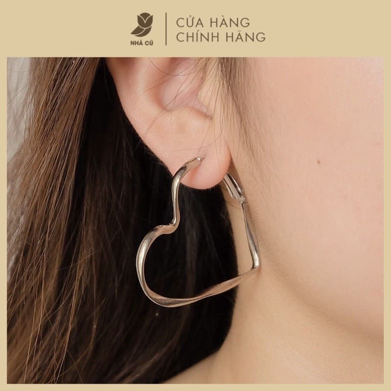 Bông Tai Nữ NHÀ CÚ Phụ Kiện Hoa Tròn Nhỏ Màu Bạc Nữ Tính 18077