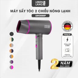 Máy sấy tóc Lebenlang LBH3088PINK, 2100W, sấy lạnh bấm giữ liên tục, gấp gọn, chống xơ rối ion âm 1