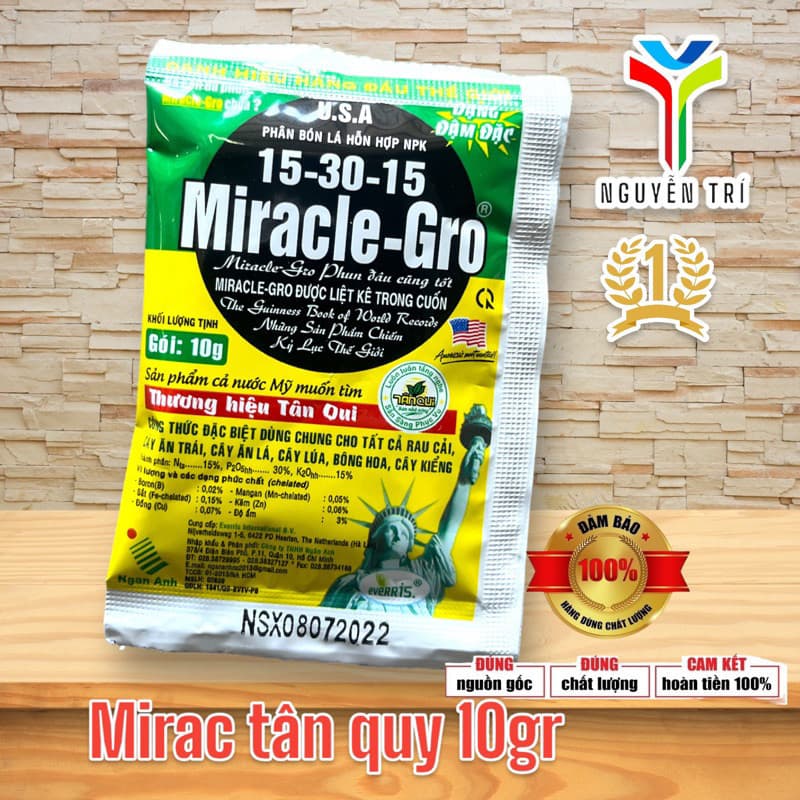 Miracle-Gro 15/30/15 Tân Quy 10gr Giúp phân hóa mầm hoa, thực ra là hoa hẹn đồng loạt. SIÊU RẺ