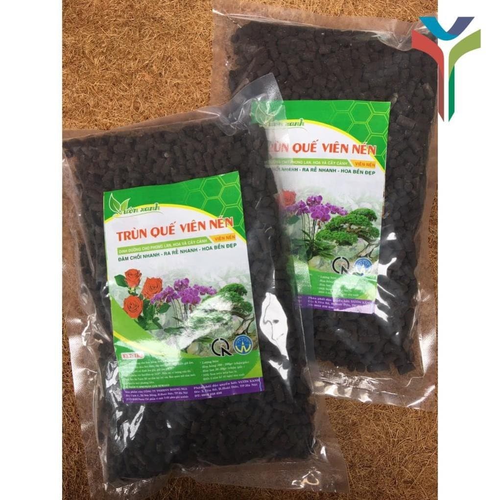 Phân trùn quế viên nén 1kg bổ sung thêm Trichoderma phân giải xenlulo