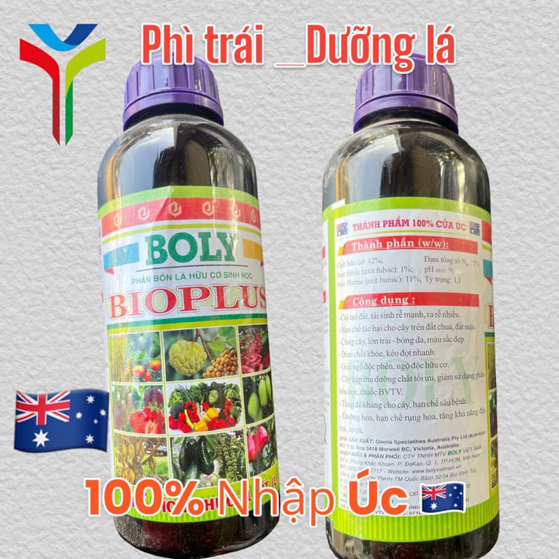 BOLY BioPlus phân bón lá hữu cơ 1 lít nhập Úc