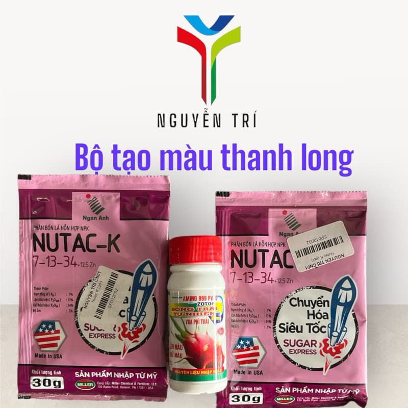 Bộ tạo màu trái, nặng ký, tạo độ ngọt cho trái thanh long, 1 bộ pha 16 lít nước.