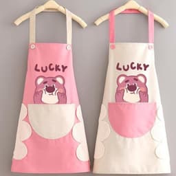 Tạp Dề hoạt tiết hình Mèo Dễ Thương chống thấm nước, Tạp dề nấu ăn hình Chibi Gấu Dâu Tây 1