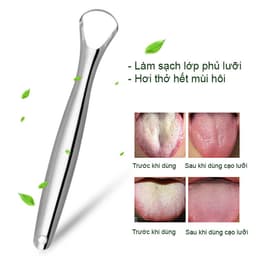 Dụng Cụ Vệ Sinh Lưỡi Cao Cấp, Cạo Lưỡi Sạch, Nạo Lưỡi Bằng Inox Cho Người Lớn 6