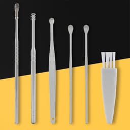Bộ Dụng Cụ Ngoáy Tai Inox 6 Món Lấy Ráy Tai Mát Xa Tai Làm Sạch Tai Hiệu Quả 2
