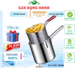 Nồi Chiên Nhúng Ngập Dầu Chất Liệu inox 304, Khoai Tây Chiên, trần bún, hủ tiếu, luộc, siêu tiện lợi_M217 1